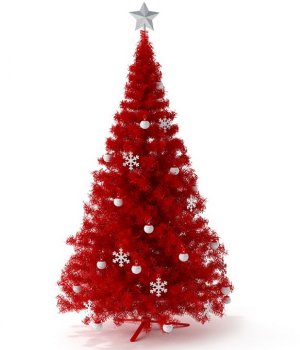 红色圣诞树3D模型下载