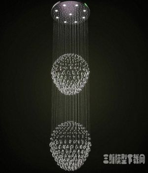 ˮ3Dģ|3D model of the crystal chandeliers lit
