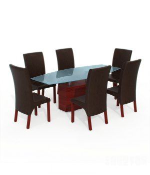 3Dģ|3D glass dining table model download