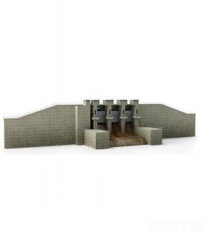 Ӵ3Dģ|3D model of the River dam