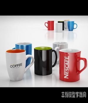 各种颜色各种类型的咖啡杯模型下载