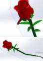 一只Rose玫瑰花3D数模图纸 Solidworks设计