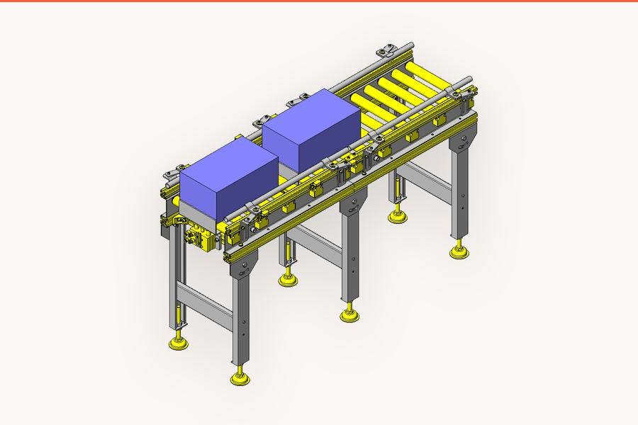 可改变导轨宽度的滚轮传送带(SolidWorks完整装配体)