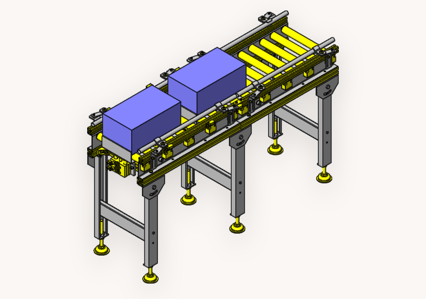 可改变导轨宽度的滚轮传送带(SolidWorks完整装配体)